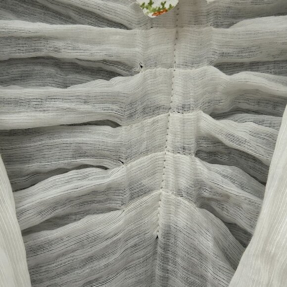 Marie Labarelle White Long‎ Sleeve Button-Up Top X-Large Cotton Blend Womens - Picture 8 of 16